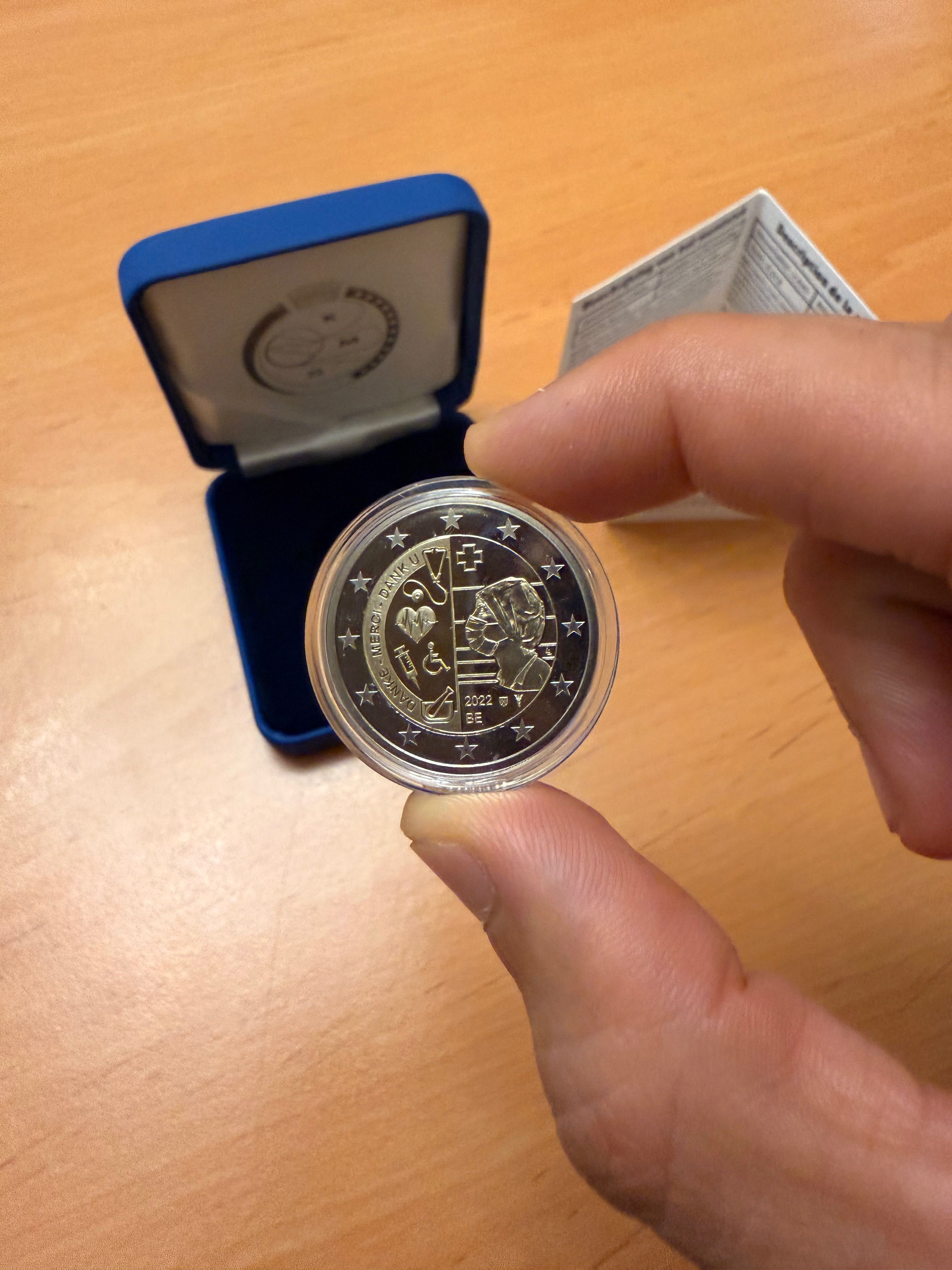 Moeda 2€ Bélgica Sector da Saúde proof 2022