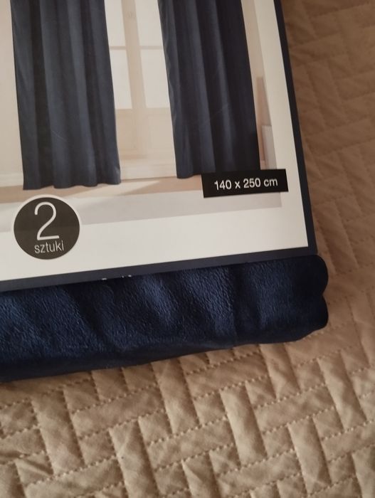 Dwie zasłony aksamitne welurowe Smukee 140/250 2x zasłona na kółkach