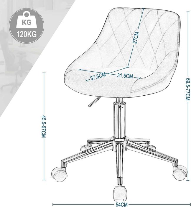 Nowy fotel biurowy / krzesło na kółkach / hoker / taboret !A1705!
