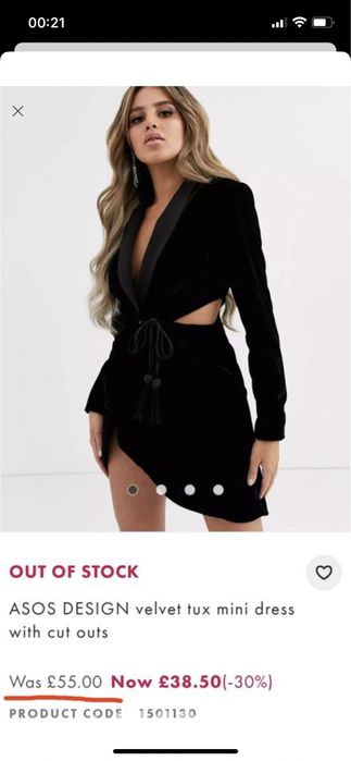 Плаття Asos велюрове