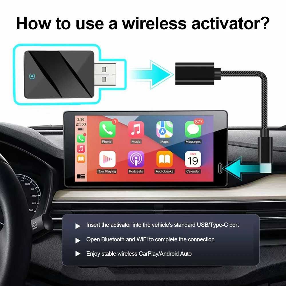 Adapter USB dla bezprzewodowego Carplay i Android Auto