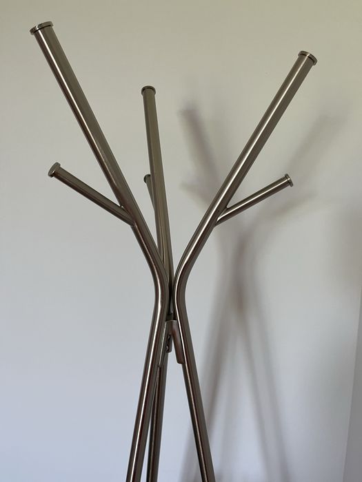 Wieszak stojący na ubrania stal srebrny 169cm wysokosci