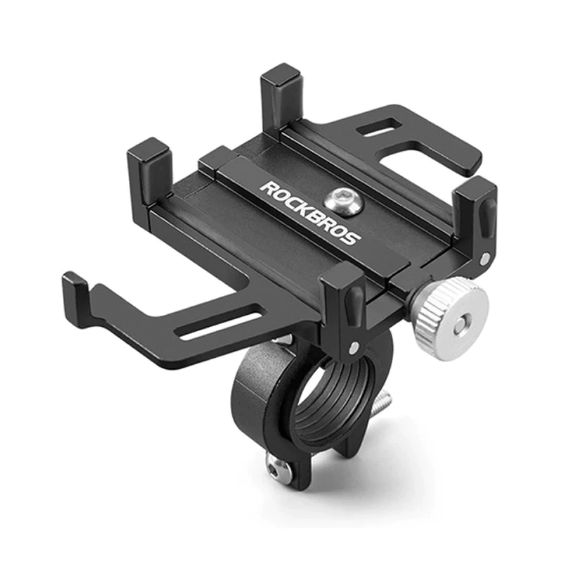 Rowerowy uchwyt na telefon ROCKBROS metalowy czarny