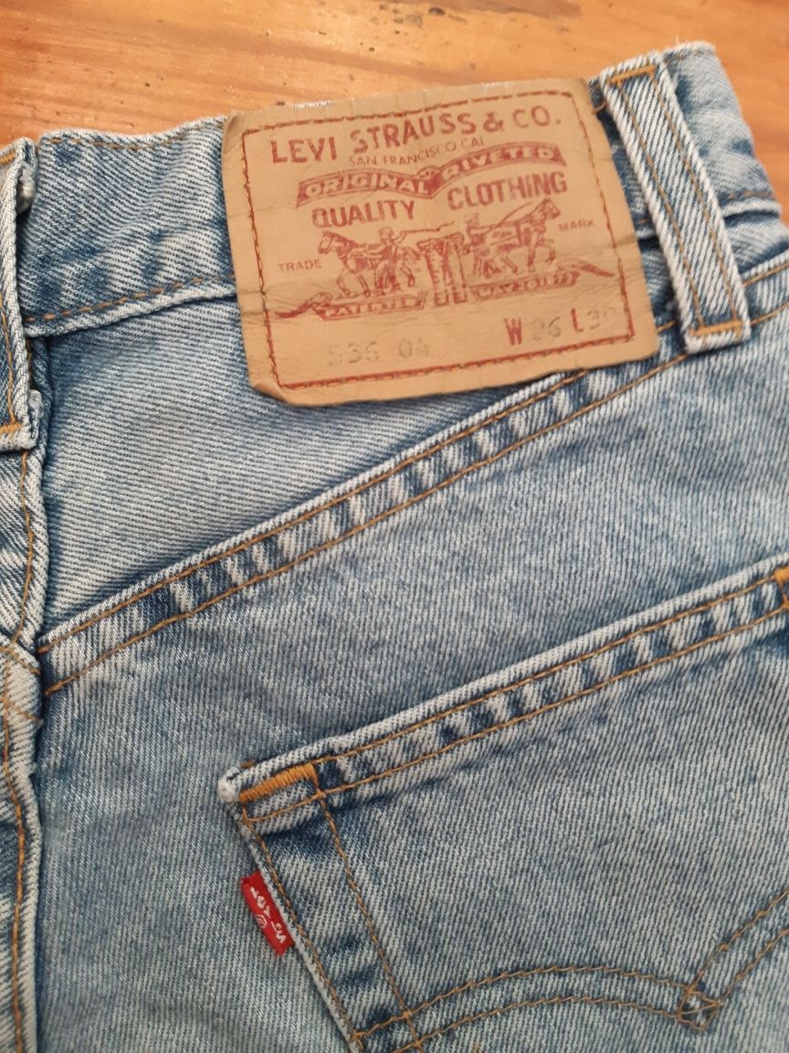 Jasne jeansowe szorty krótkie spodenki levis wysoki stan 32/34 XXS/XS