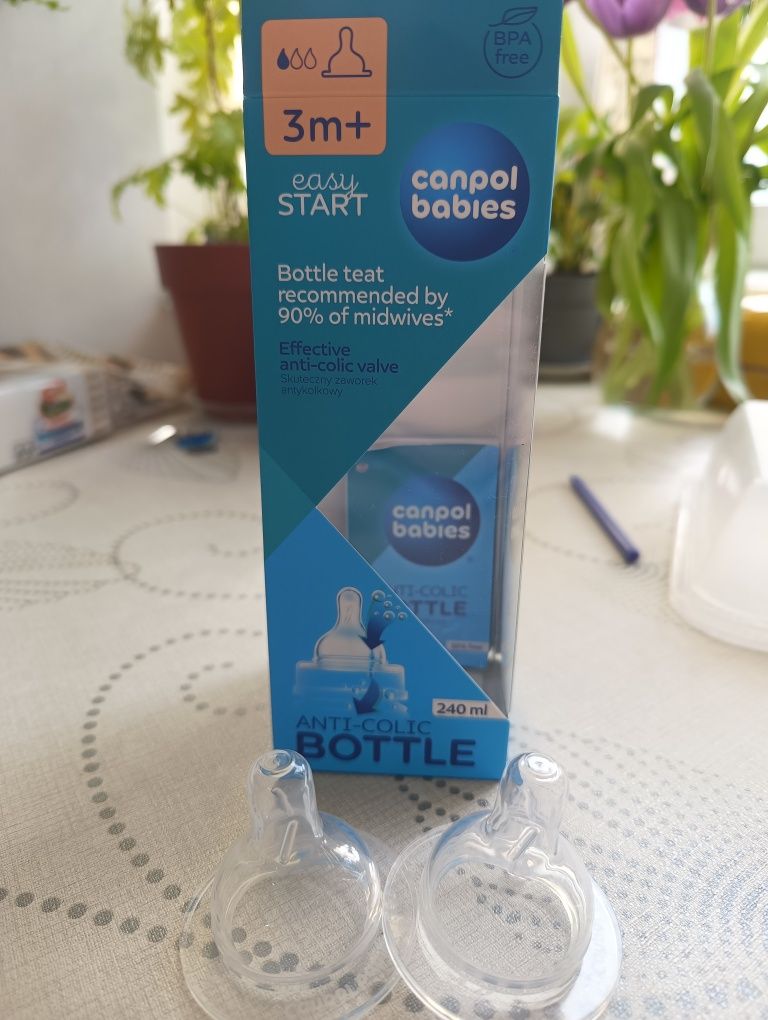 Smoczki od butelki Canpol babies 2 sztuki nowe