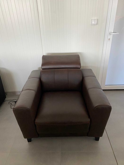 Fotel telewizyjny z elektryczną funkcją relaksu skóra-dostępny od ręki