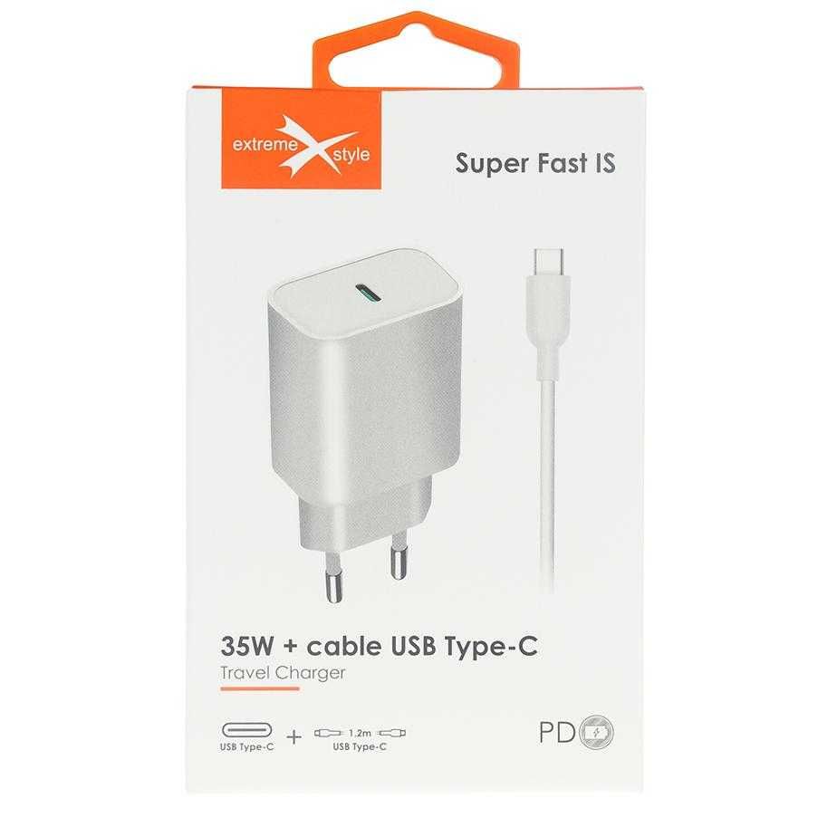 Ładowarka sieciowa USB Typ-C + kabel USB Typ-C - PD - 35W - TC35C+CC