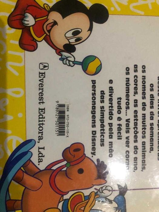 Livro infantil criança Mickey Mouse- "As minhas primeiras palavras"