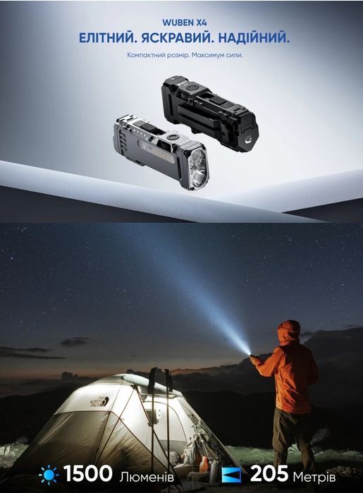 WUBEN X4 Black , Gray, White Ліхтарик ручний
