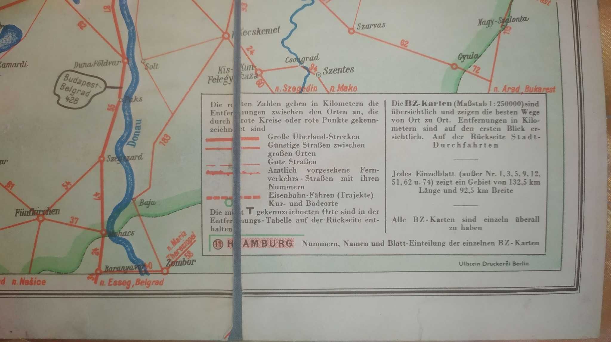 Mapa Niemiec i Polski - stara
