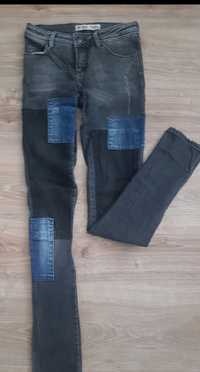 Fuzzy unikatowe jeansy łaty 26 ALMost Black