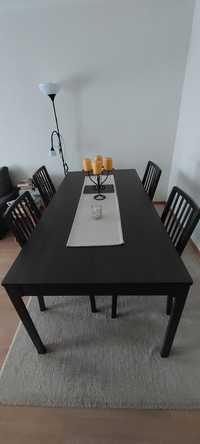 Conjunto Mesa e Cadeiras IKEA castanho escuro /Orrsta cinza claro