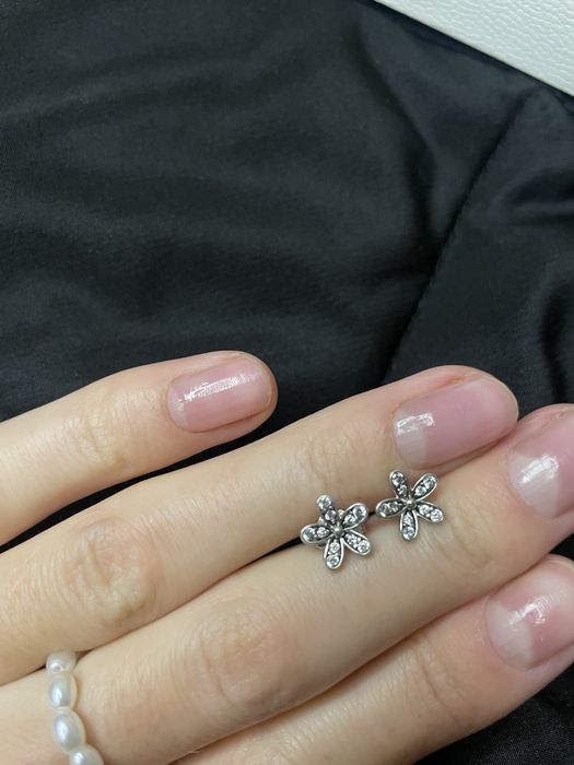 Сережки Пандора срібні квіточки