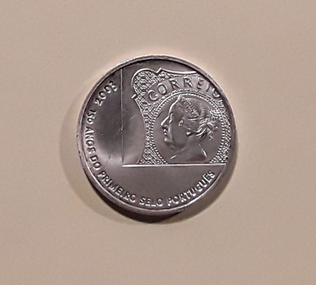 Moeda 5 EURO de 2003 ~ 150 Anos do Primeiro Selo Português