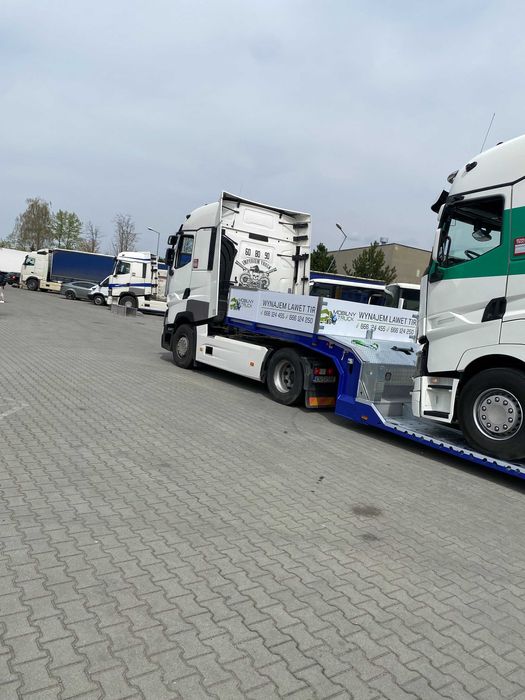 Wynajem naczepa laweta niskopodwoziowa ciężarowa tir