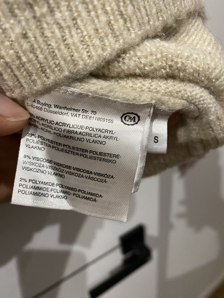 Zimowy sweter z półgolfem, z wiskozą