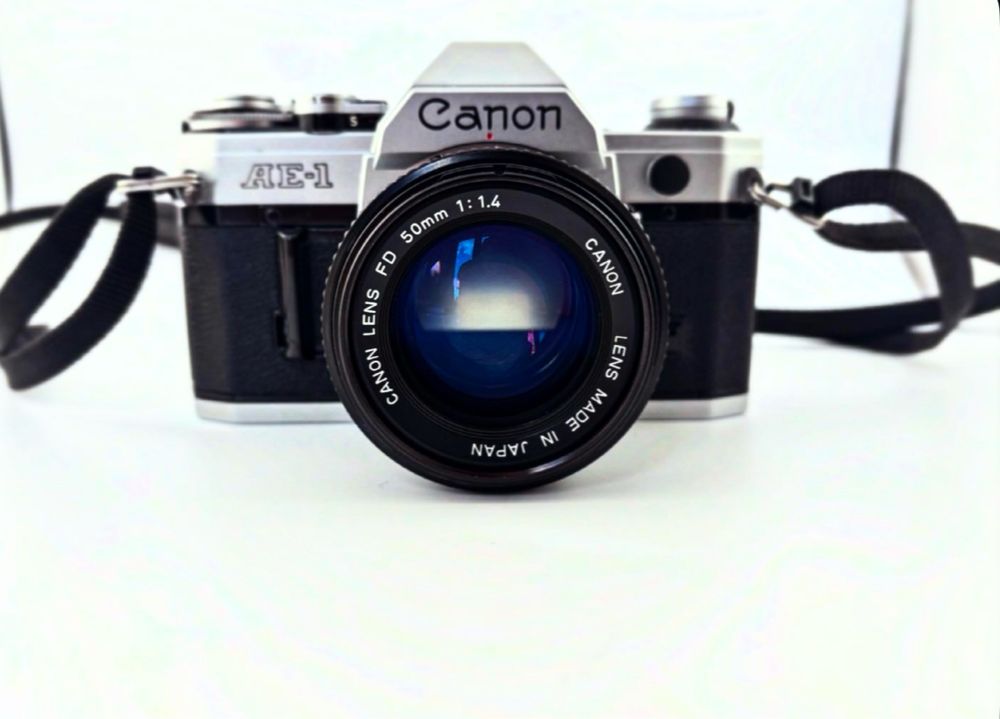 Canon AE-1 + zestaw 5 obiektywów Canon FD f/1,4 f1,8 f2,8