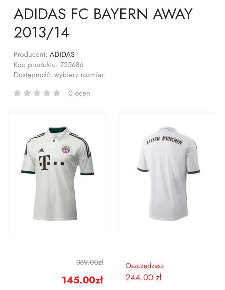 Koszulka ADIDAS FC BAYERN rozmiar L