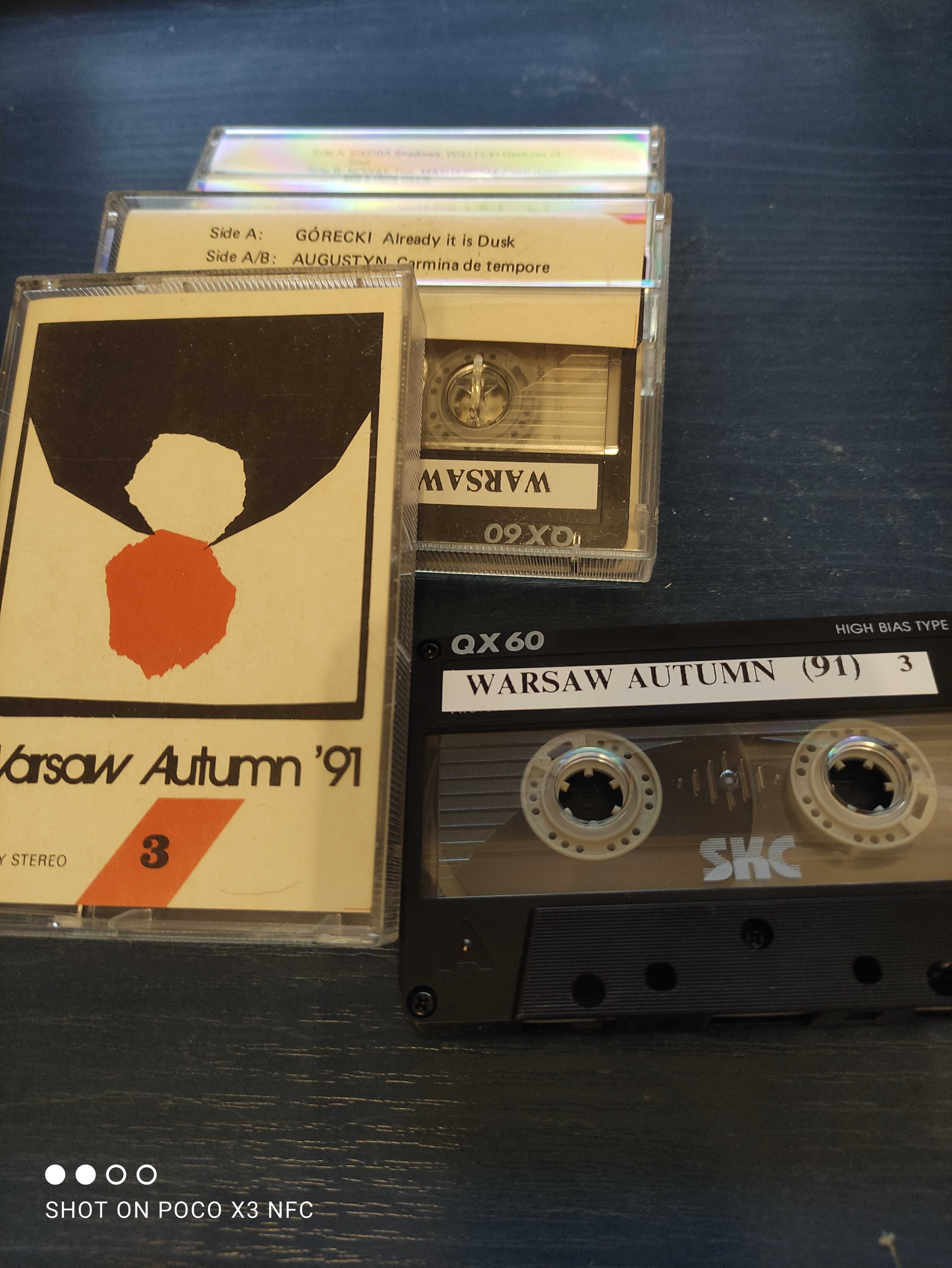 Warszawska Jesień 1990/91 Górecki kasety magnetofonowe 3szt nowe