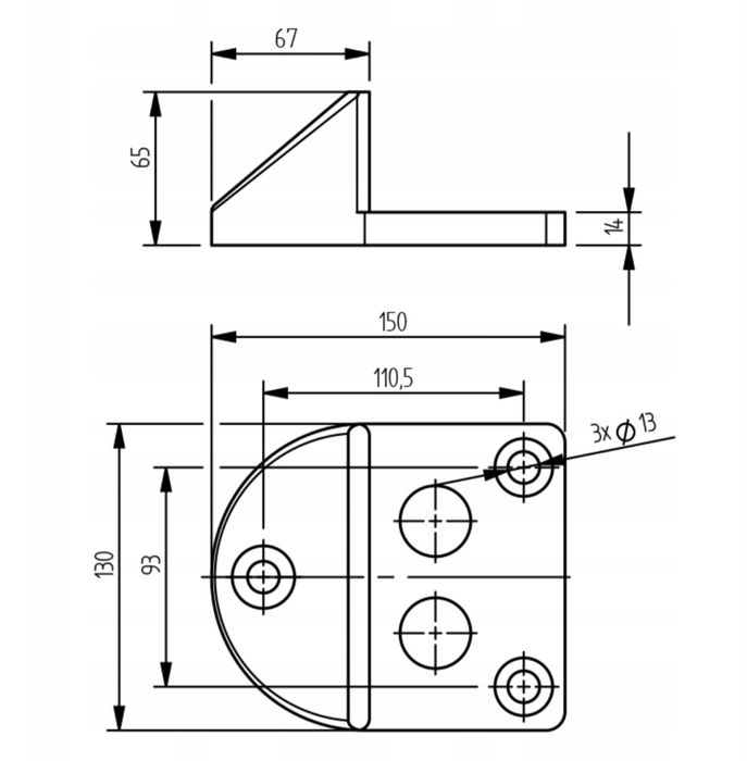 Odbojnik, stoper, ogranicznik, odbój do bramy skrzydłowej 6,5cm