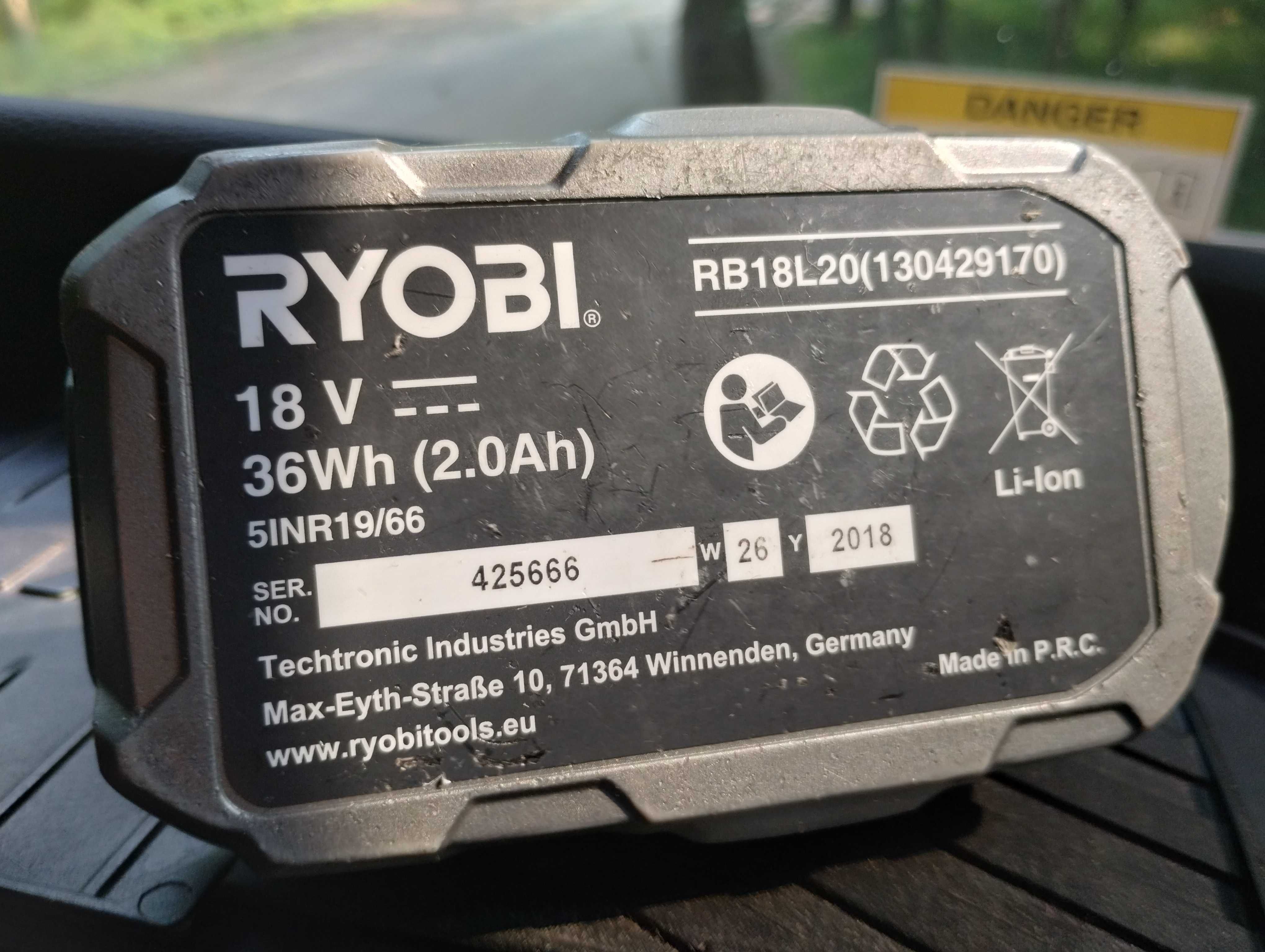 Bateria Ryobi 2 Ah Używana w bardzo dobrej kondycji !!!
