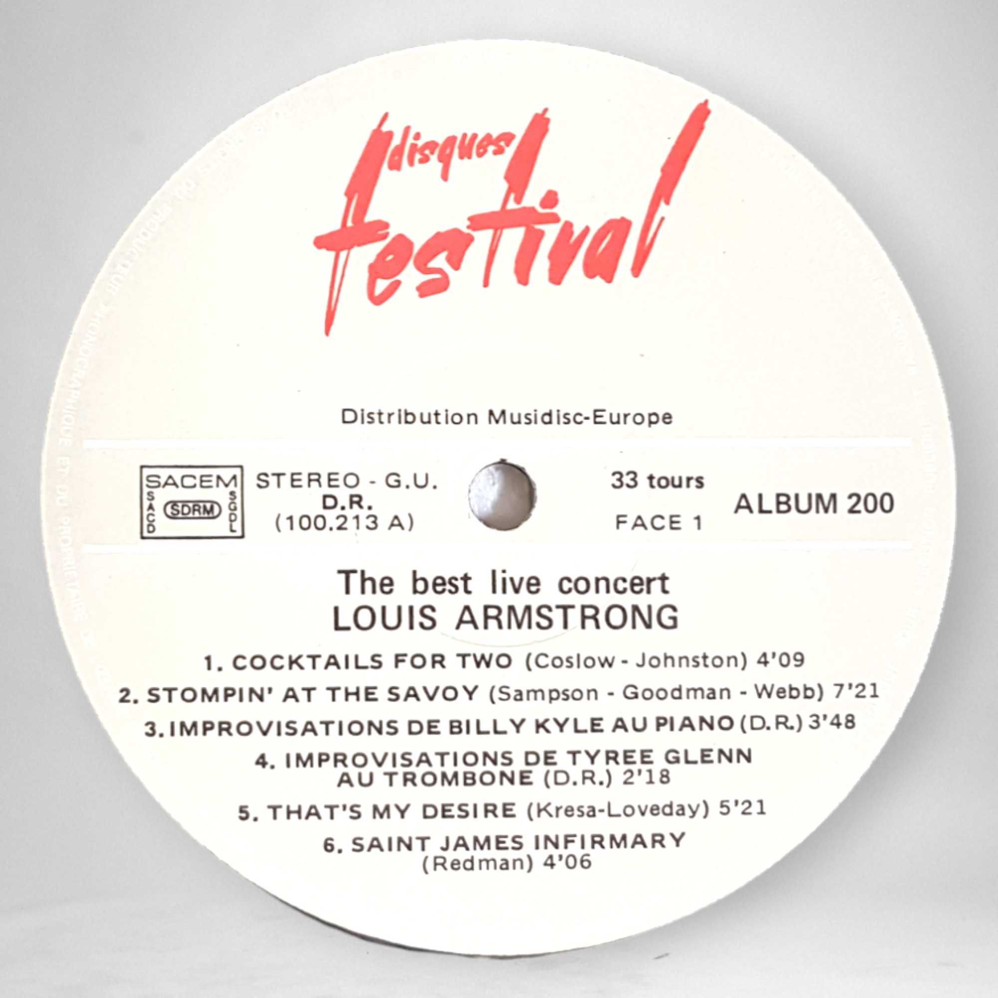Płyta Winylowa Najlepszy Koncert Na Żywo Louis Armstrong Paryż 1965