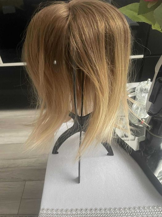 Topper/dopinka/nakładka/tupecik 100% z włosów naturalnych - blond