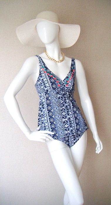 Tankini Bikini 38 M 75 B venice beach bikini strój print wzory kostium