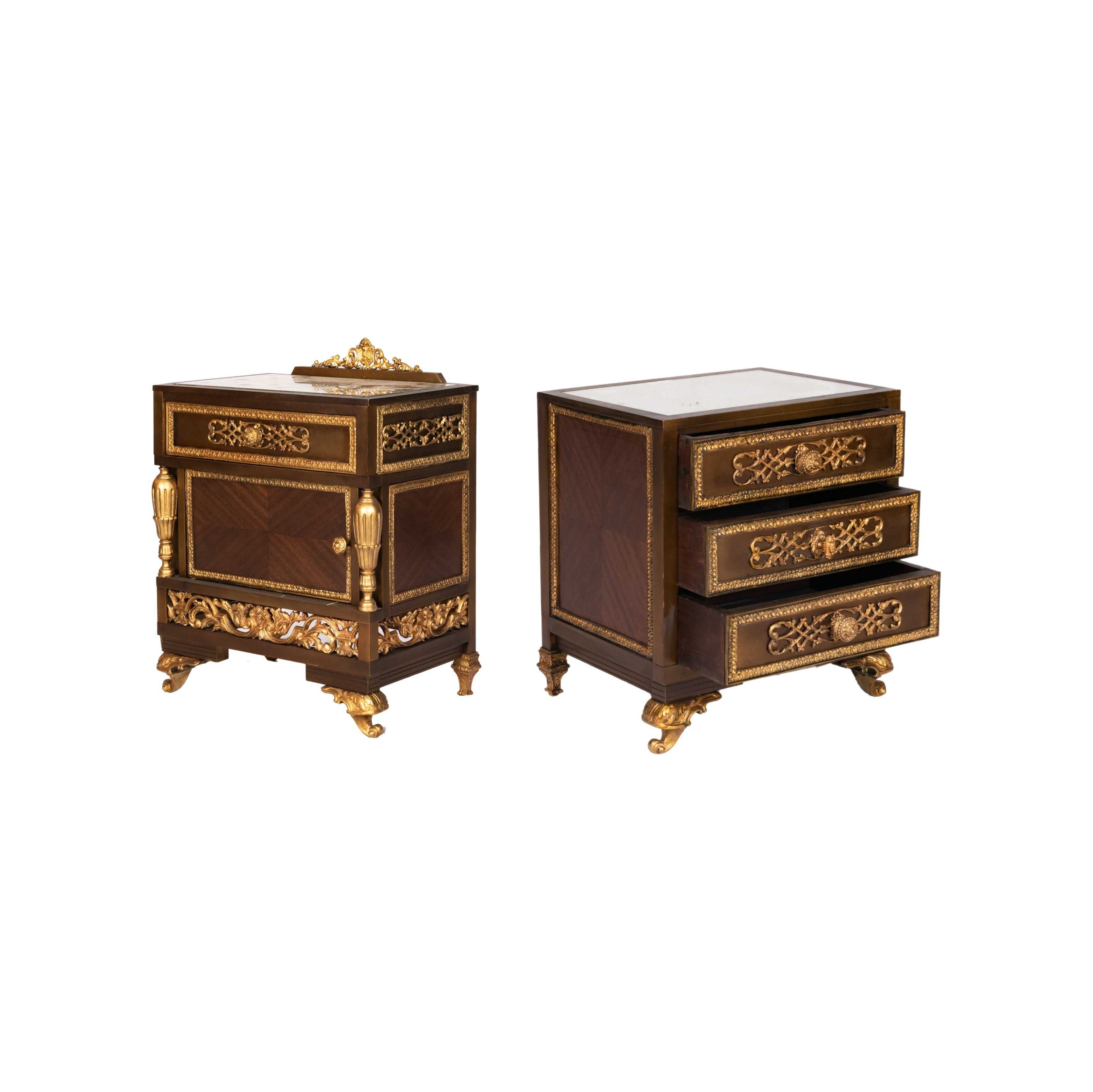 Conjunto móveis quarto bronze dourado | Luís XV