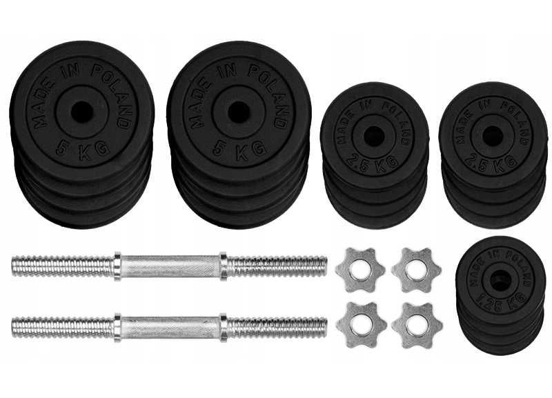 Zestaw hantli 2x35kg hantle żeliwne 70kg gryf talerze zestaw KR