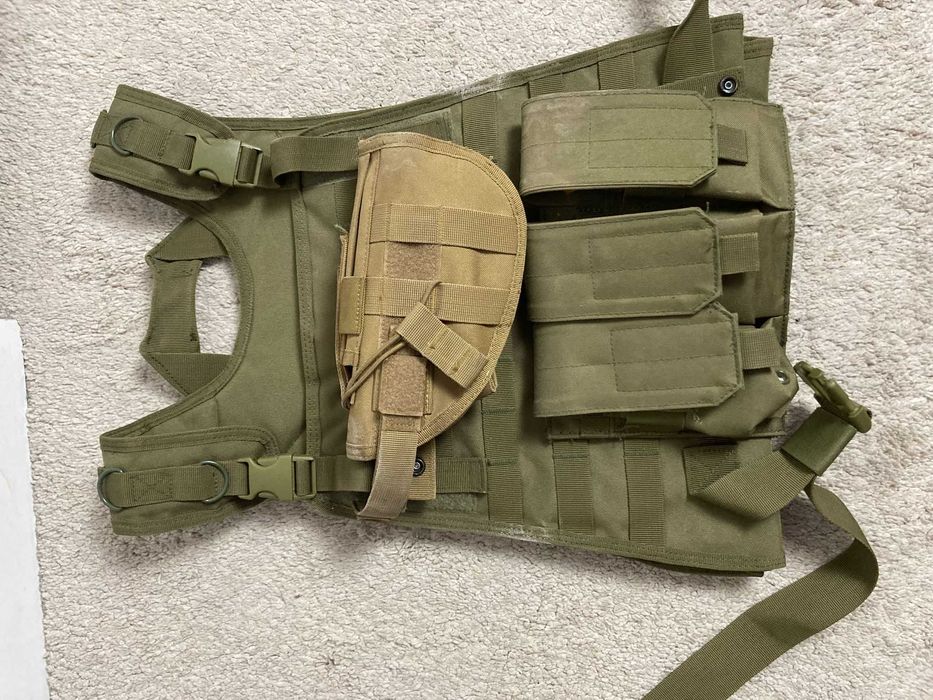 Airsoft - Colete + Coldre p/ Pistola