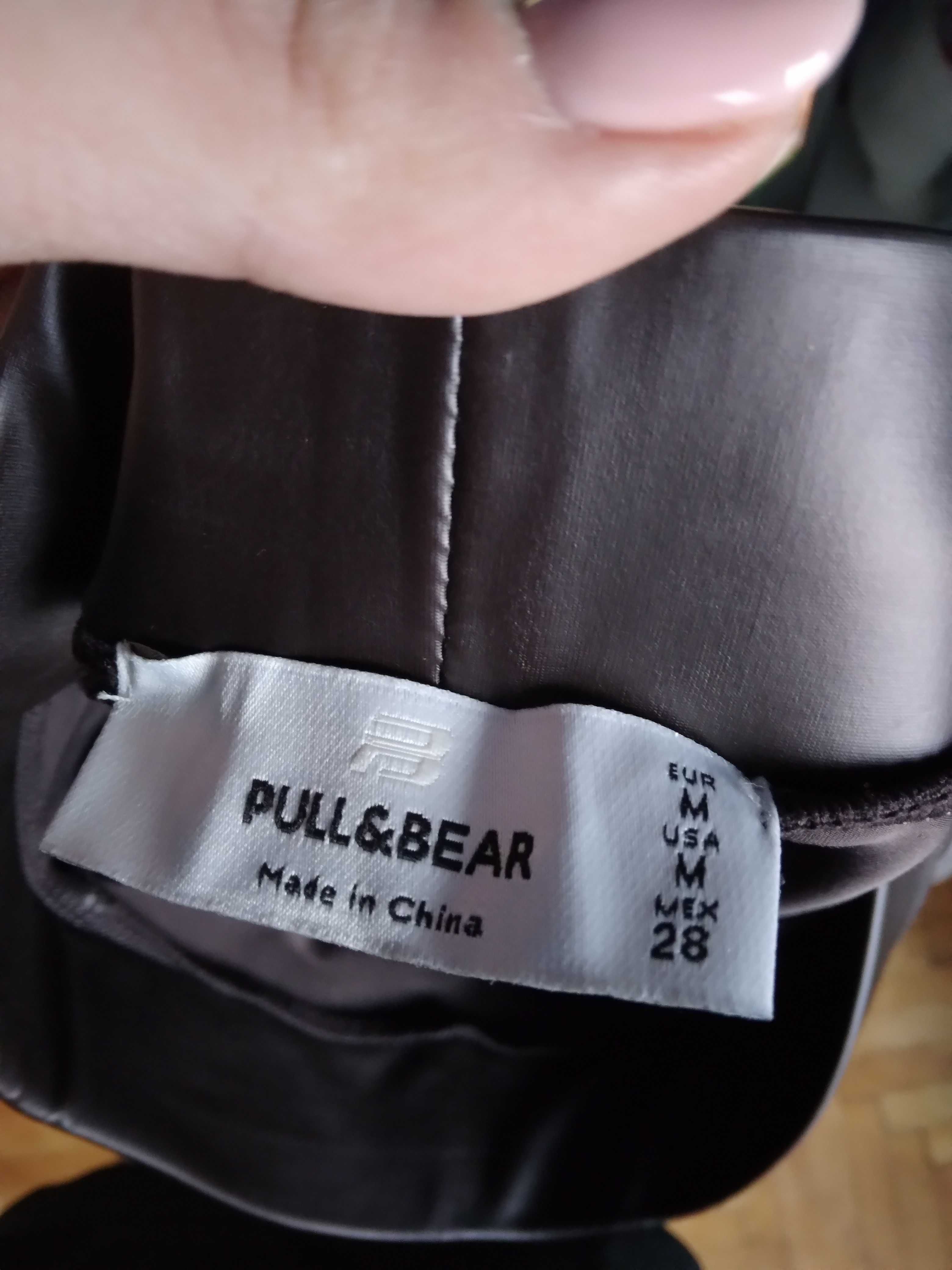 Legginsy Pull&Bear 38 M brązowe leginsy ala skórzane