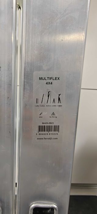 Escada 4,54m e escadote 2,3m multiposições 4x4 dobrada 1,25m