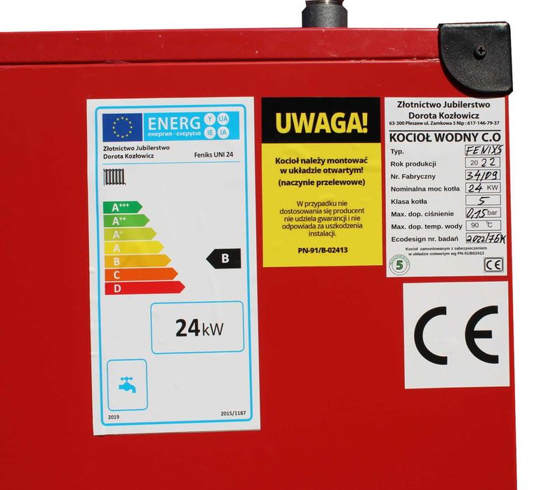 KOTŁY WĘGLOWE 24 Kw. Klasa 5 Piec Kocioł Węglowy Drewno