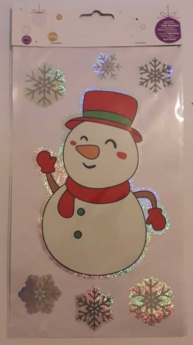 Naklejka świąteczna naklejka bałwan szablon świąteczny bałwanek 16 cm