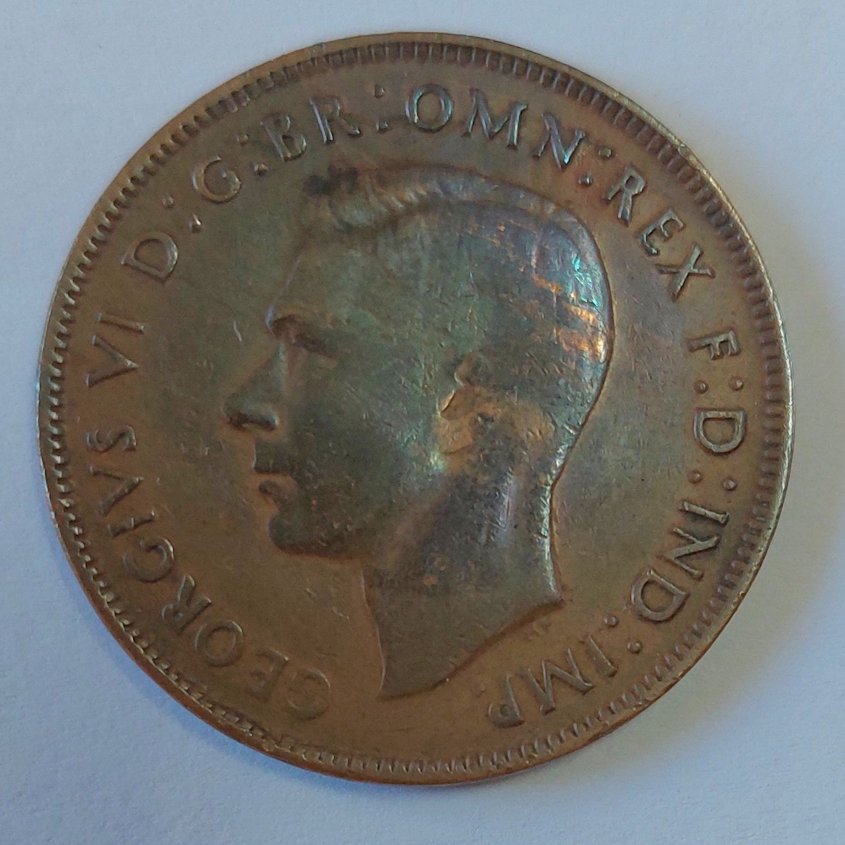 Moeda Austrália 1 Penny (Rara) do  Ano 1943