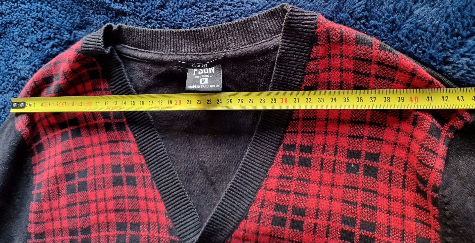 Rozpinany sweterek w kratkę oversize