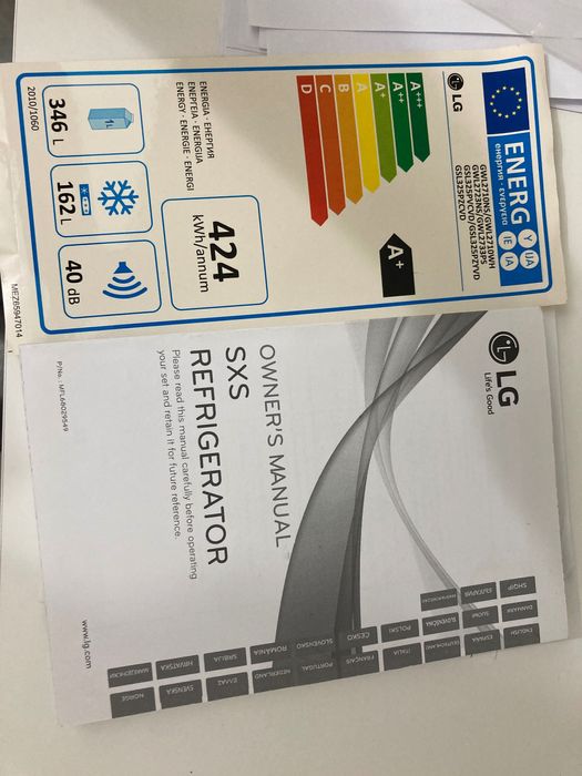 Frigorífico americano LG A+ 500l dispensador água