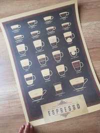 Plakat Przewodnik po kawach 'Exeptional expressions of espresso' 51×36