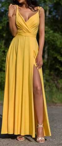Sukienka długa żółta rozmiar 40