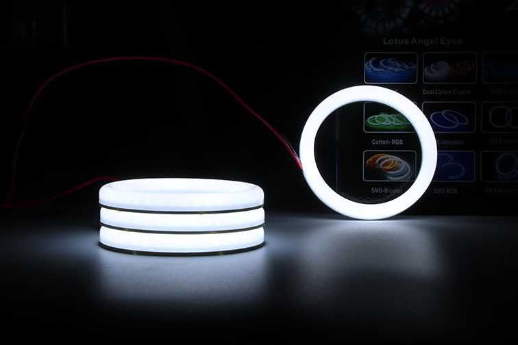 RINGI LED COTTON białe BMW E90 prelci XENON 2 x 106mm 2 x 120mm