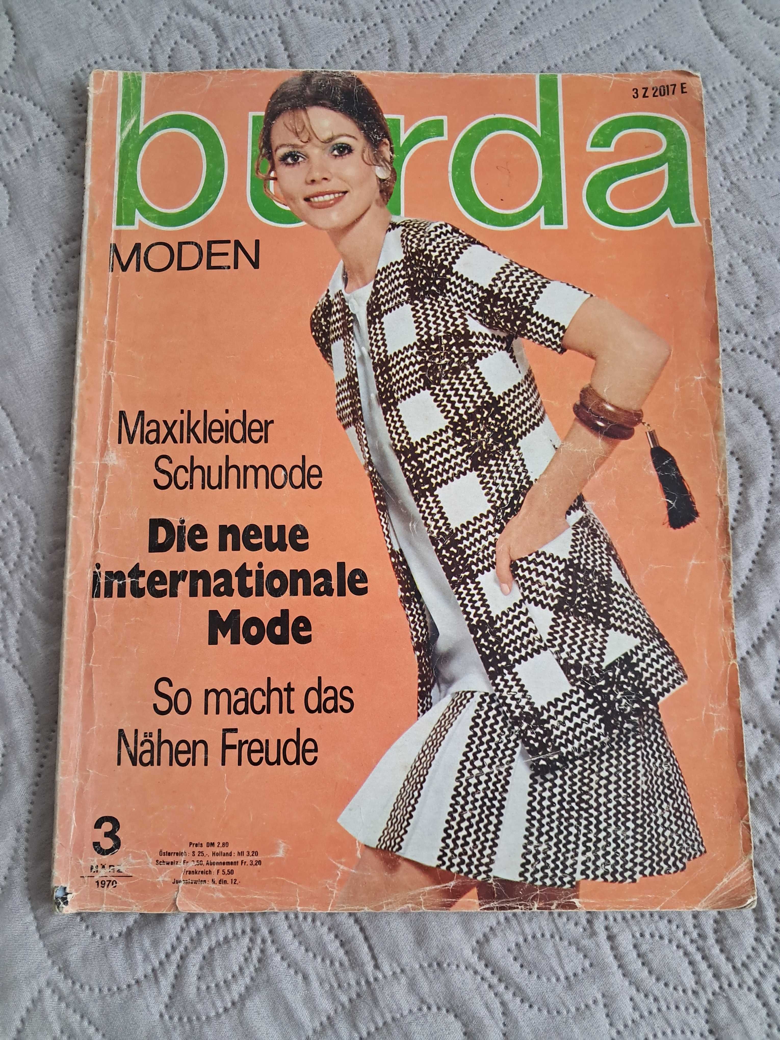 Burda Moden 3/1970, wykroje. po niemiecku