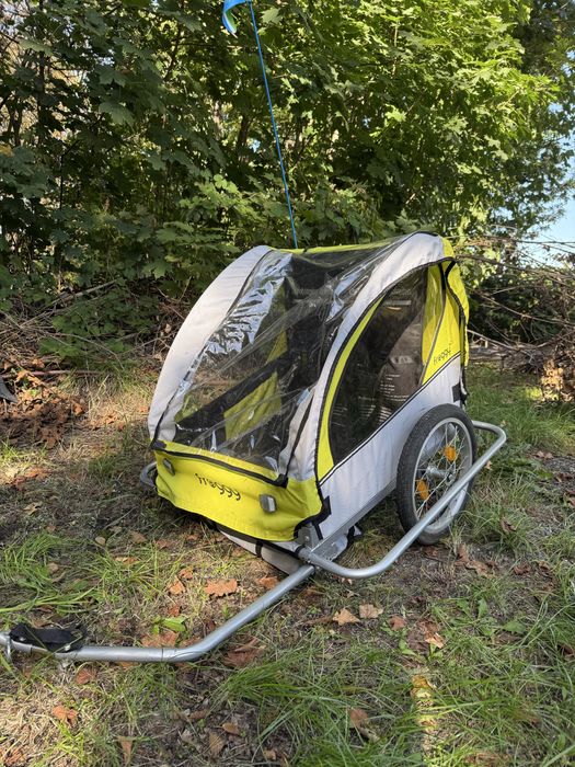 Przyczepka rowerowa dla dwojki dzieci froggy