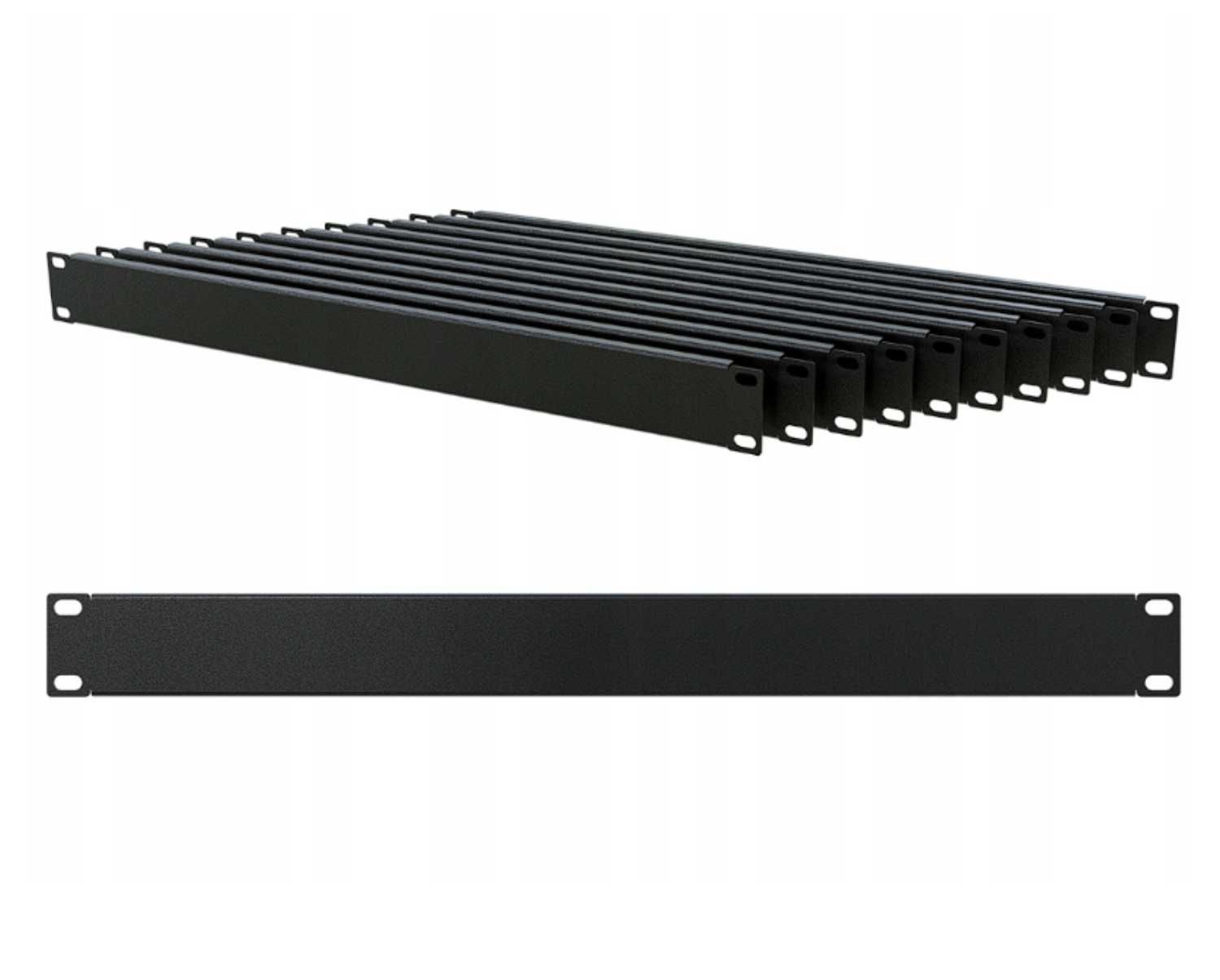Zestaw 10x Panel Maskujący Maskownica RACK 19" 1U Czarna Stalflex