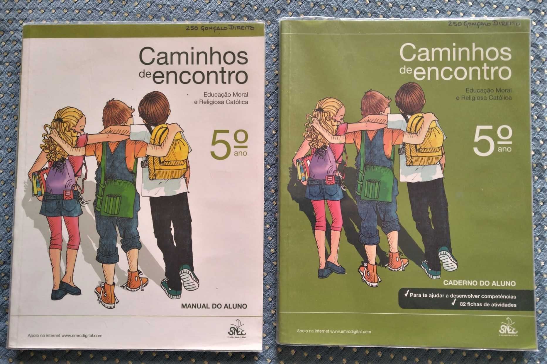 "Caminhos de Encontro: EMRC 5ºAno" Manual + Caderno Aluno - Como NOVOS