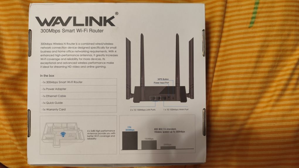 Wi-Fi роутер Wavlink WL-WN521R2P N300 маршрутизатор