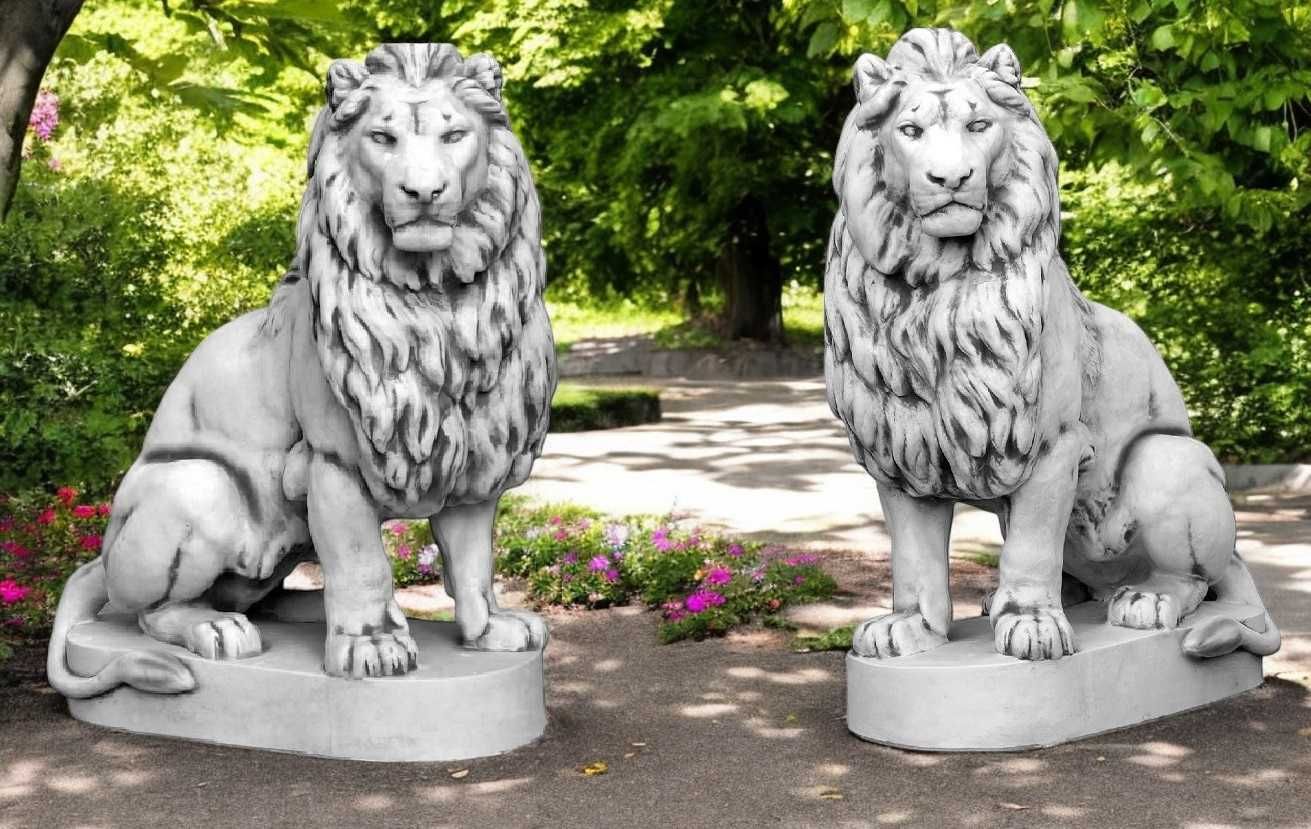 figura ogrodowa lew olbrzym para prawy lewy 135 cm.