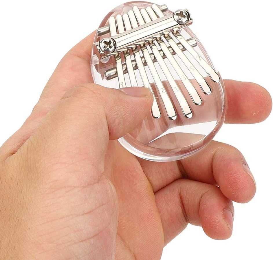 MINI KALIMBA do nastrojenia, smycz - akrylowe 8 tonowa OWALNA