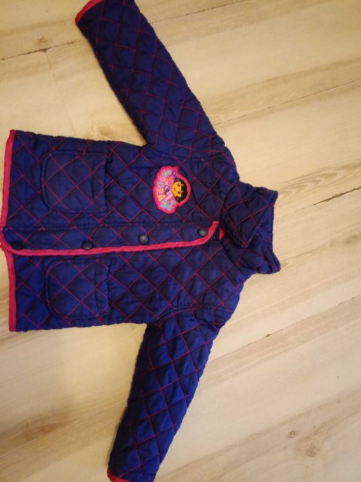 стеганая куртка на малышку с Дорой 12-24мес