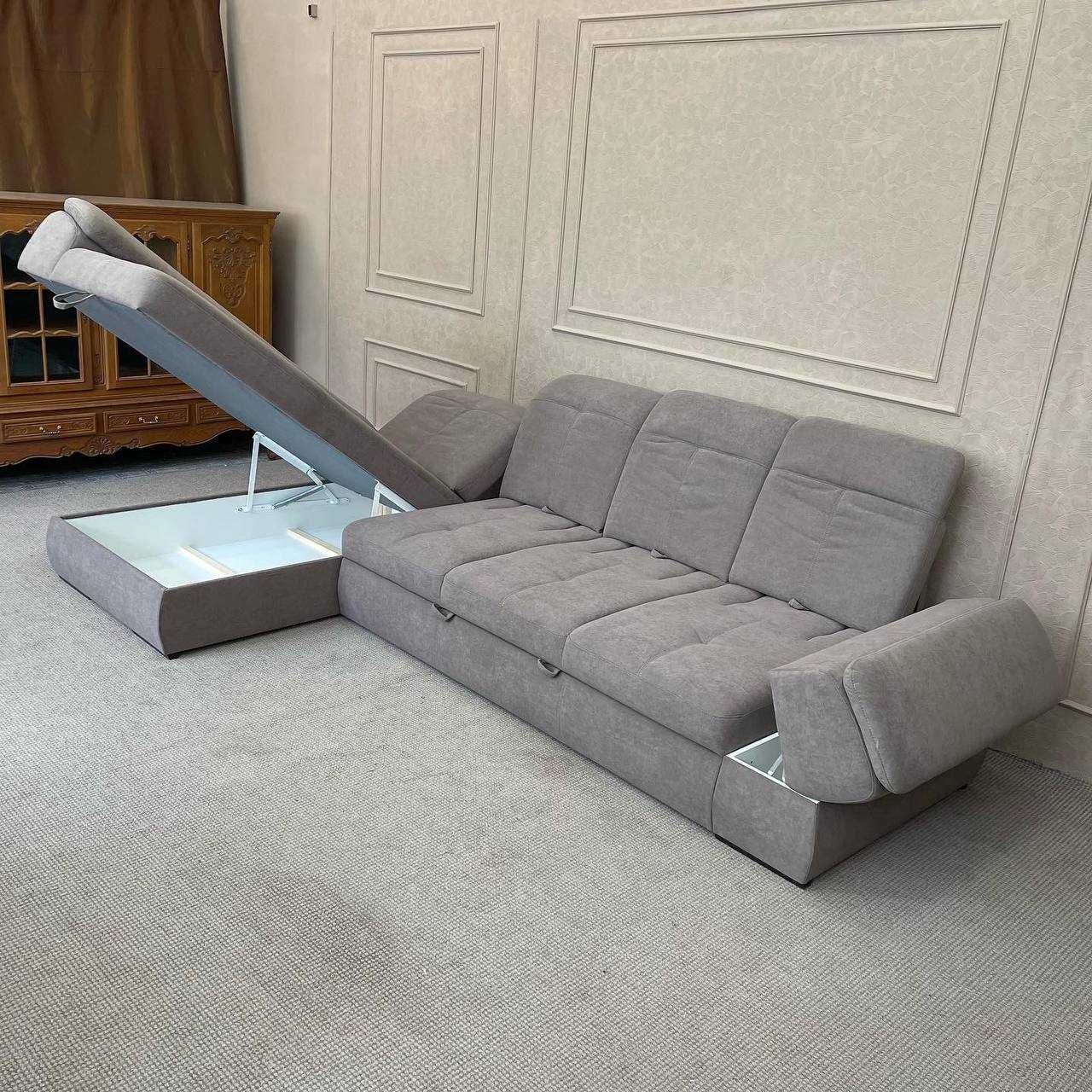 Великий розкладний диван тканина велюр